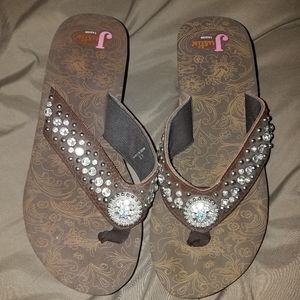Final price Justin bling platform flipflops